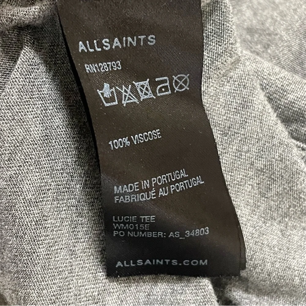 ALLSAINTS Womens Lucie Tee Top Stretch Gray Sleeveless Relaxed Fit Sz 0
